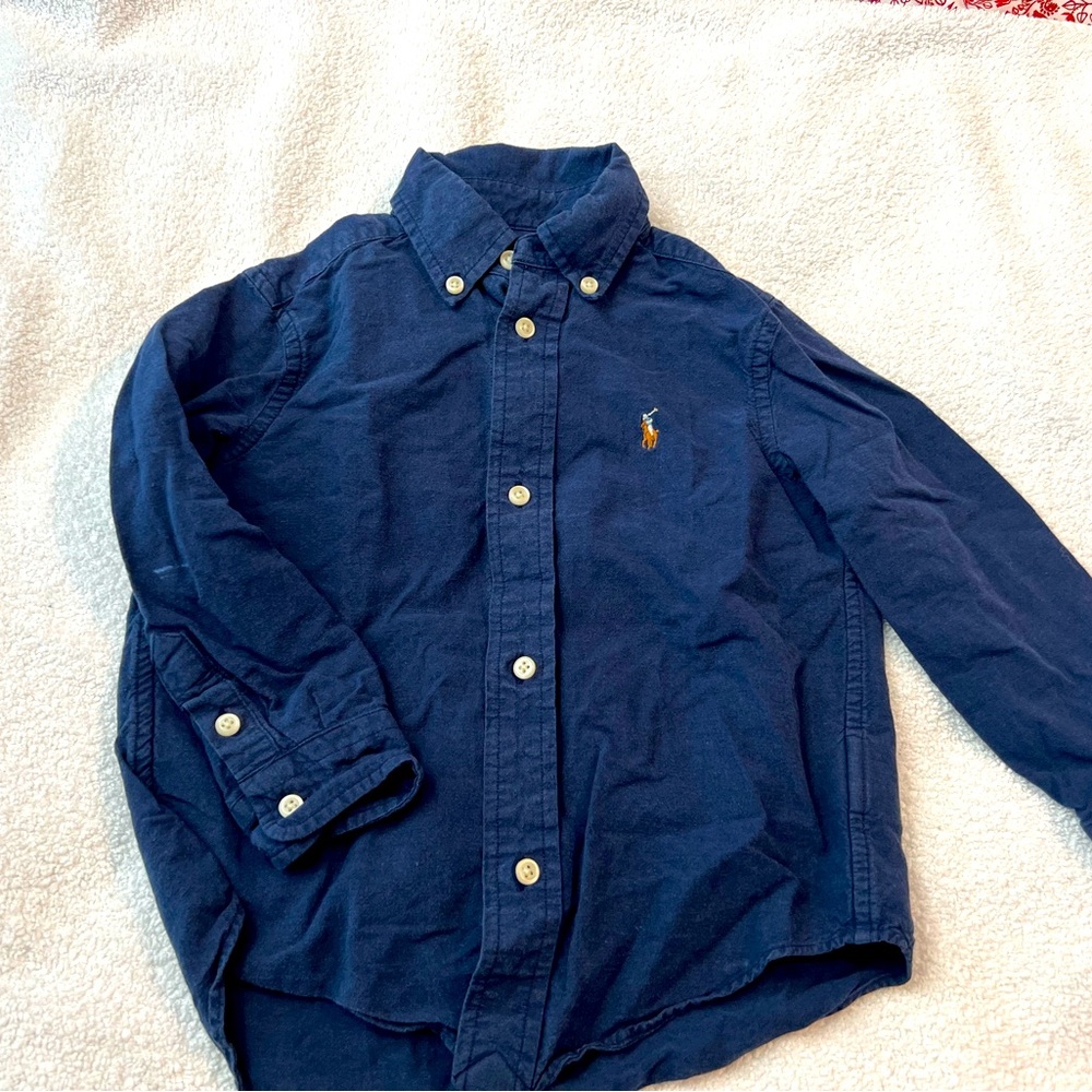 Used good condition- 2 long sleeved Ralph Lauren Polo collared shirts